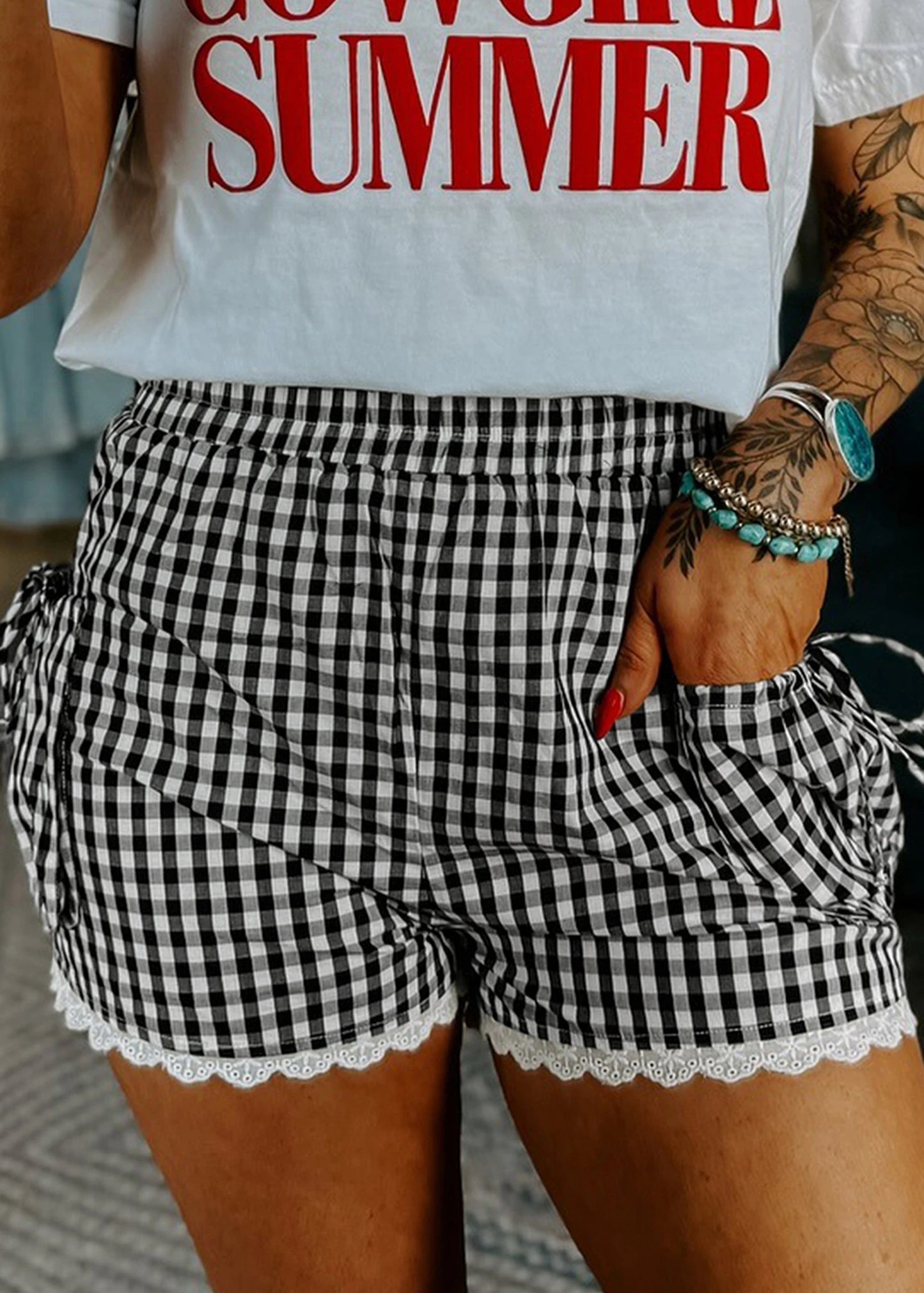 Lace & Check Cutie Shorts
