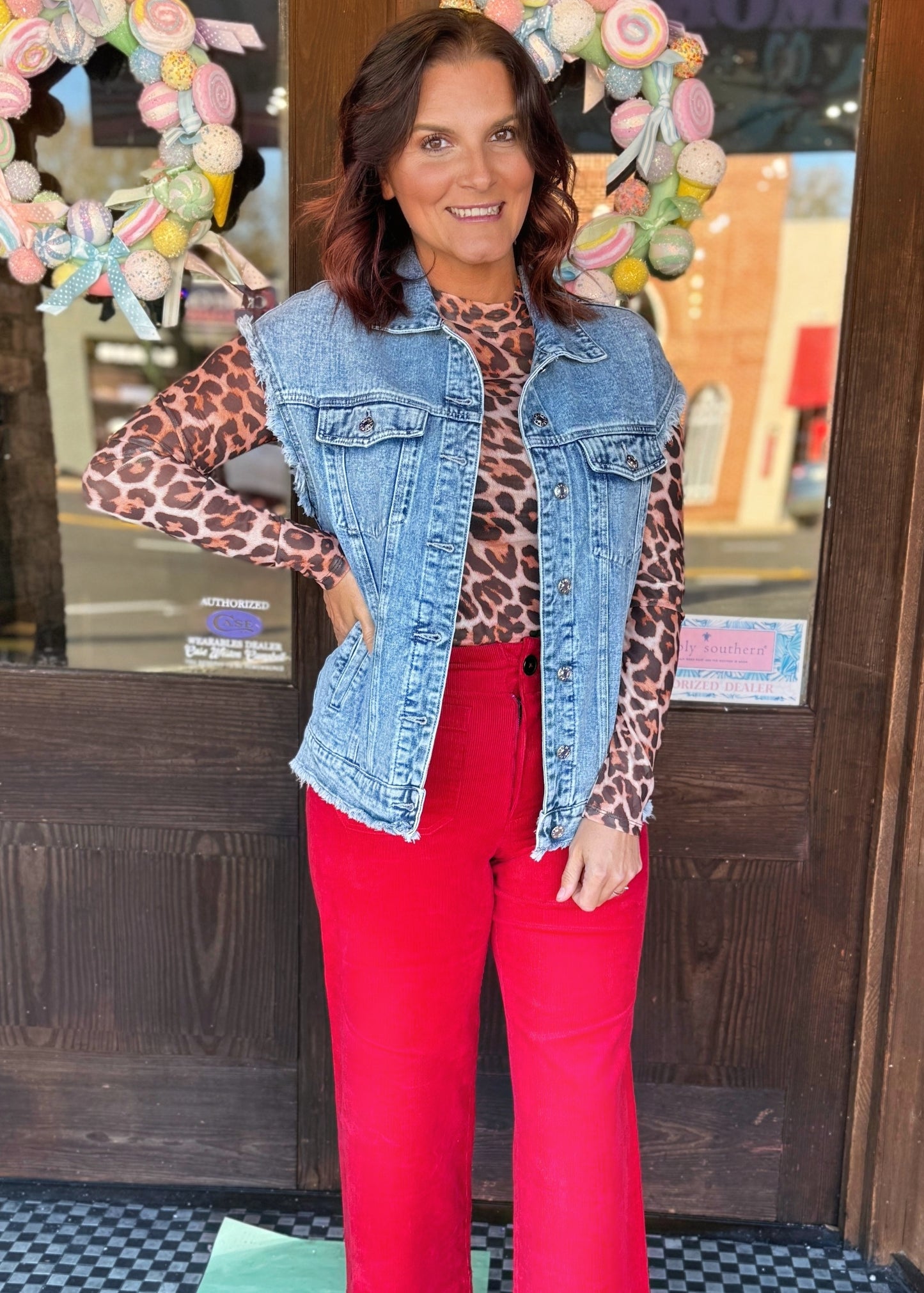 SS Crimson Corded Crop Pants