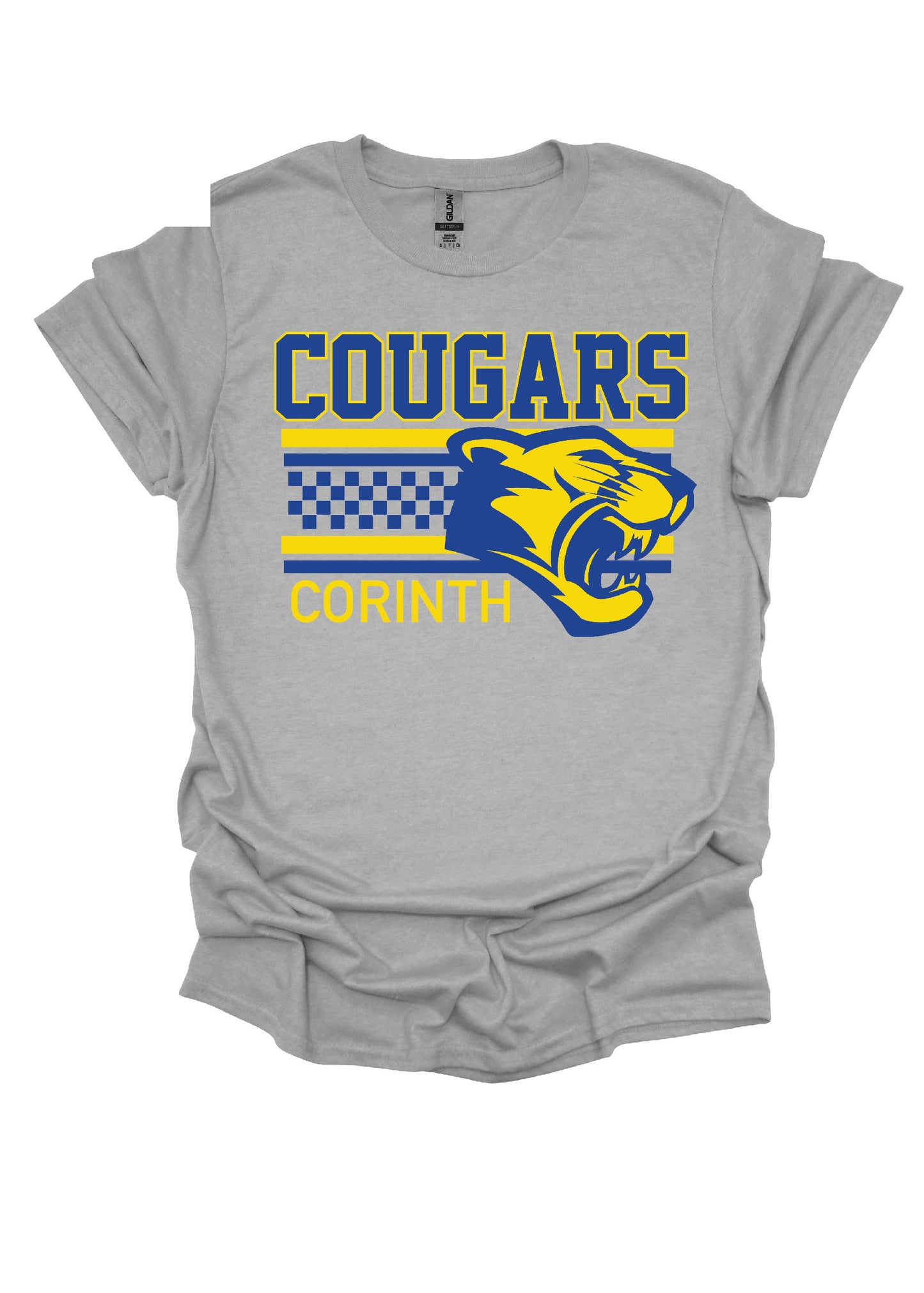 Cougars Checkered Mascot Tee