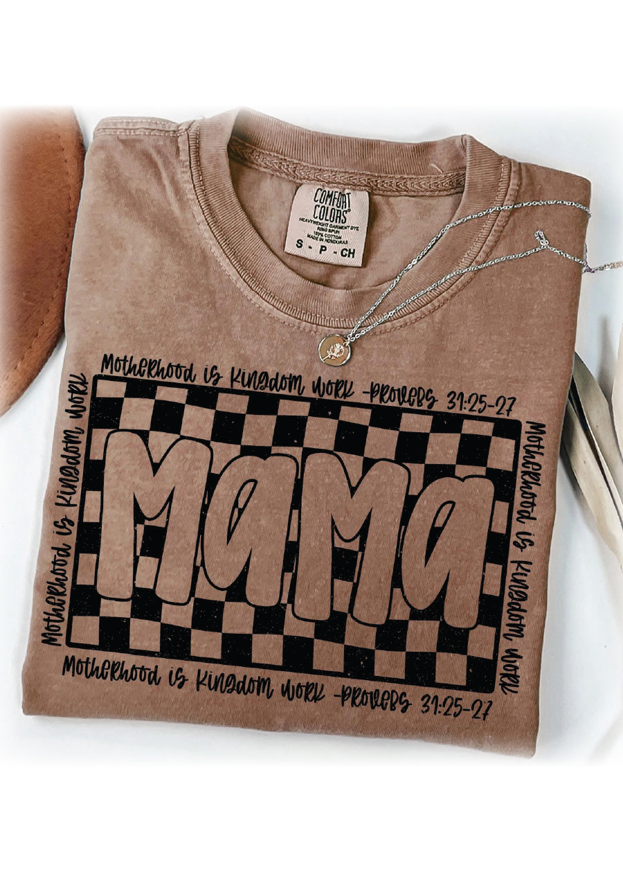 Checkered Mama Kingdom Work CC Tee