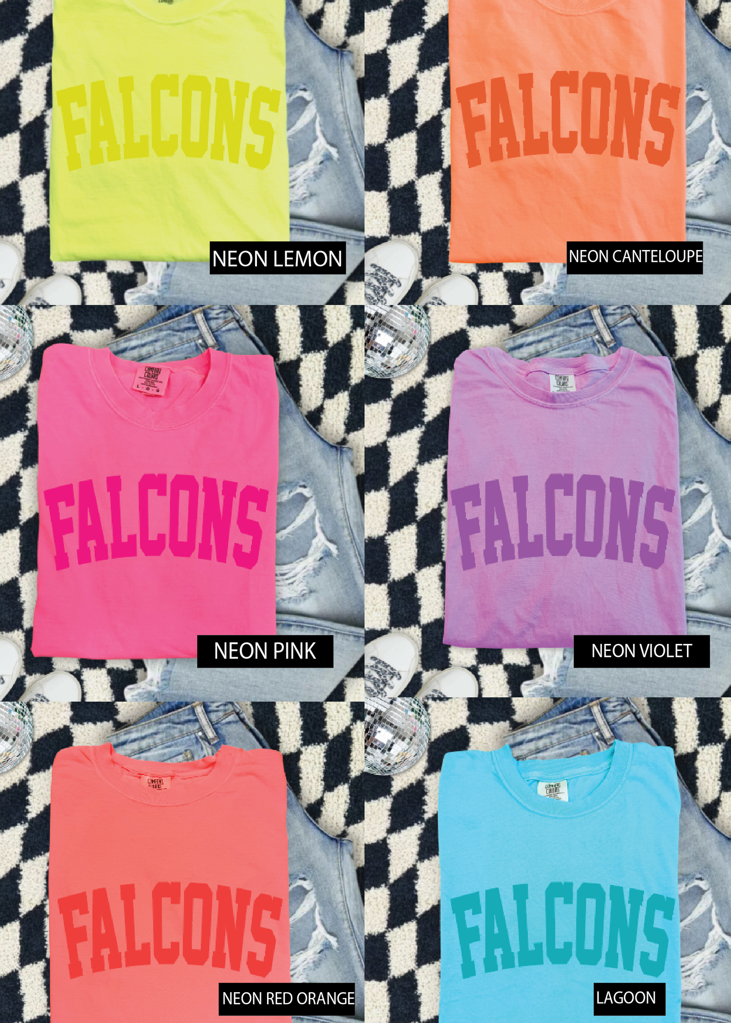 Mayo Falcons Neon Comfort Color Tee