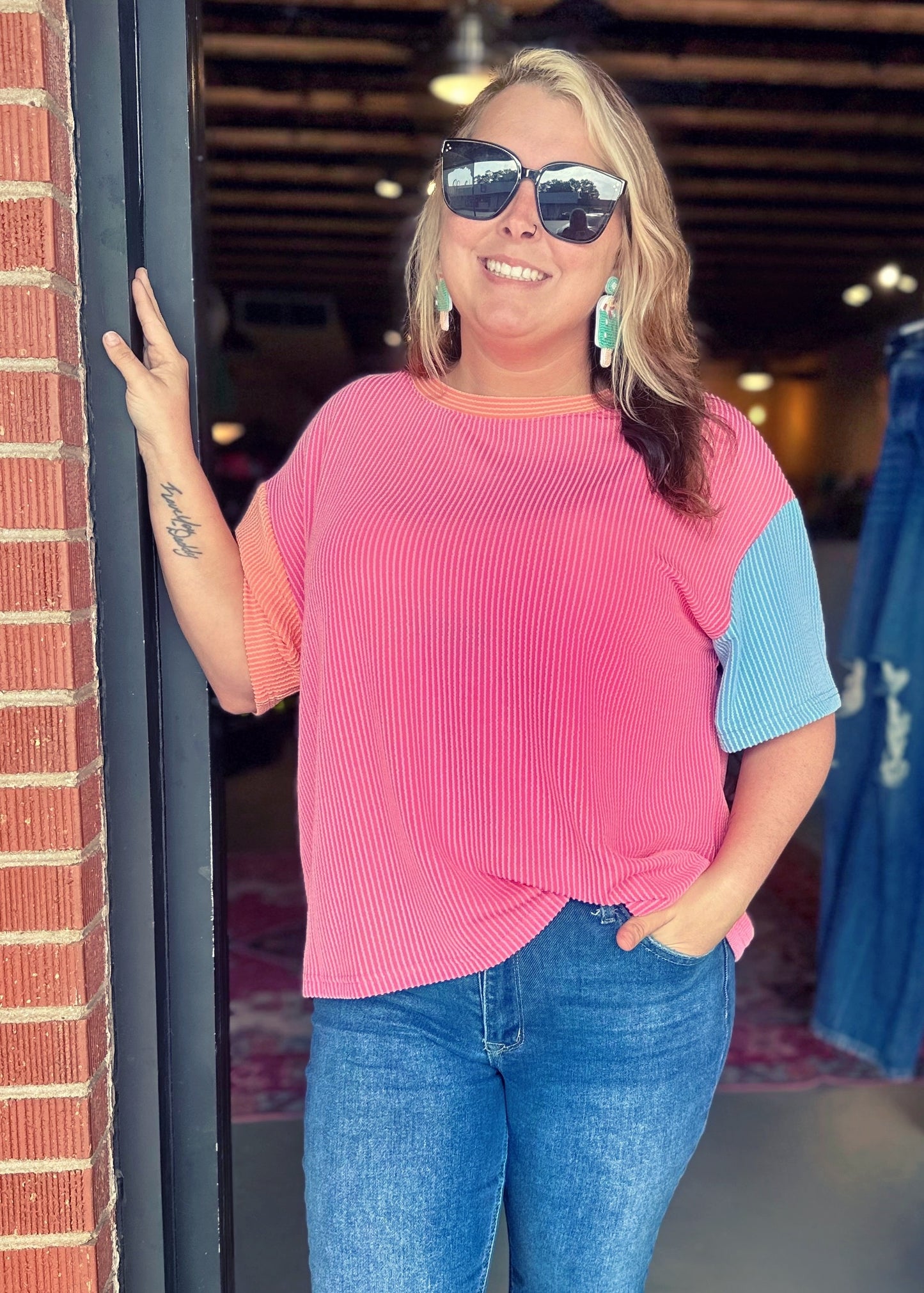 Multicolored Corded Top