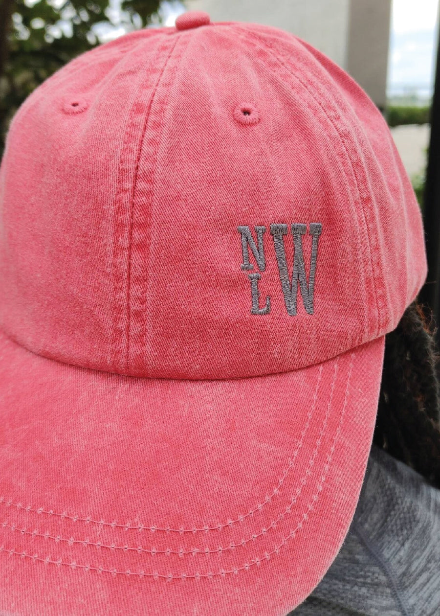 Lower Left Stacked Monogram Hat