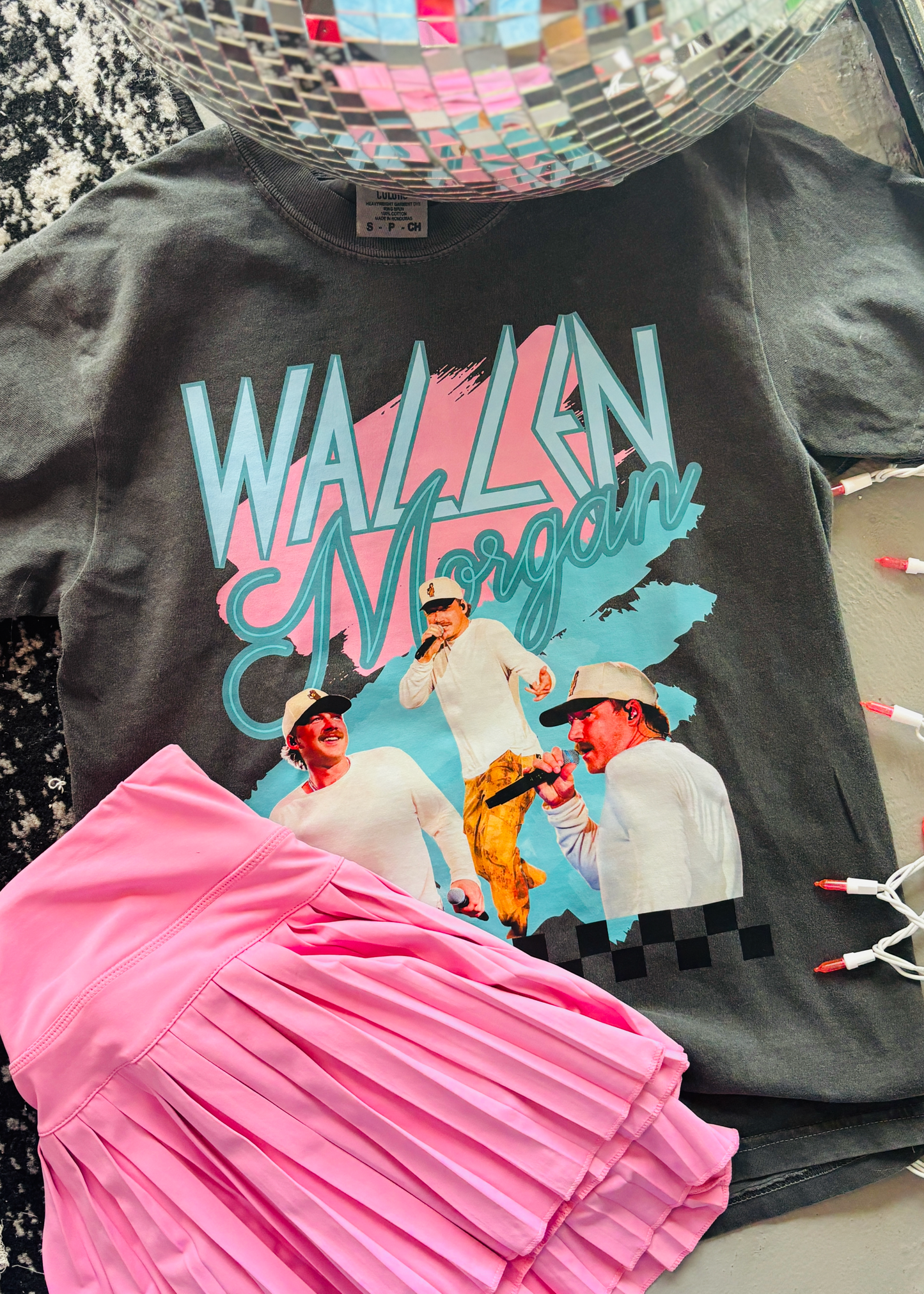 MW Checkered Pink Comfort Color Tee