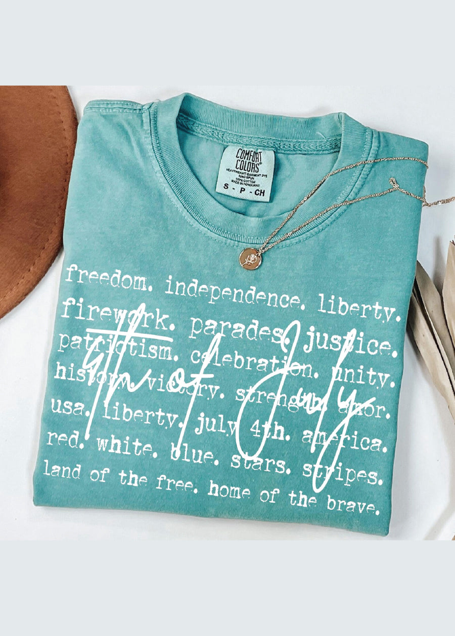 4th Of July Script CC Tee