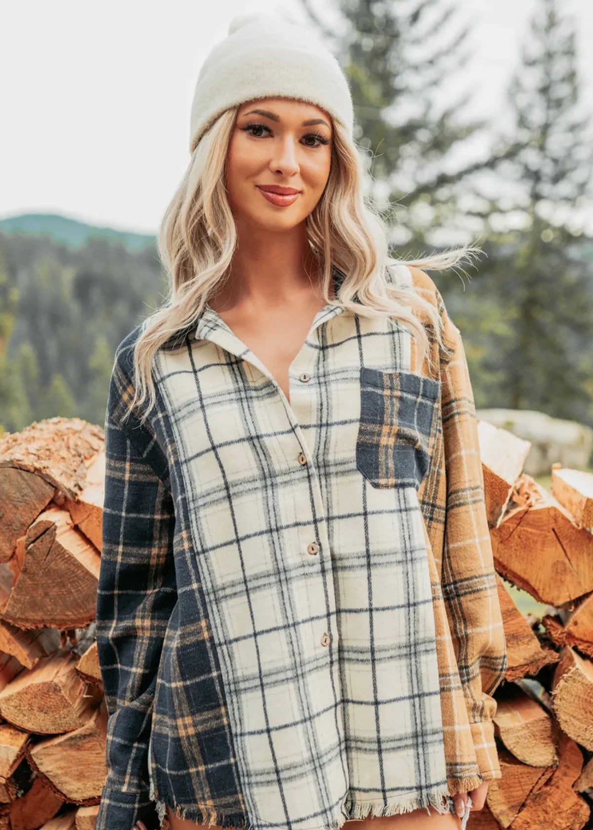 Perfectly Patched Plaid Shacket