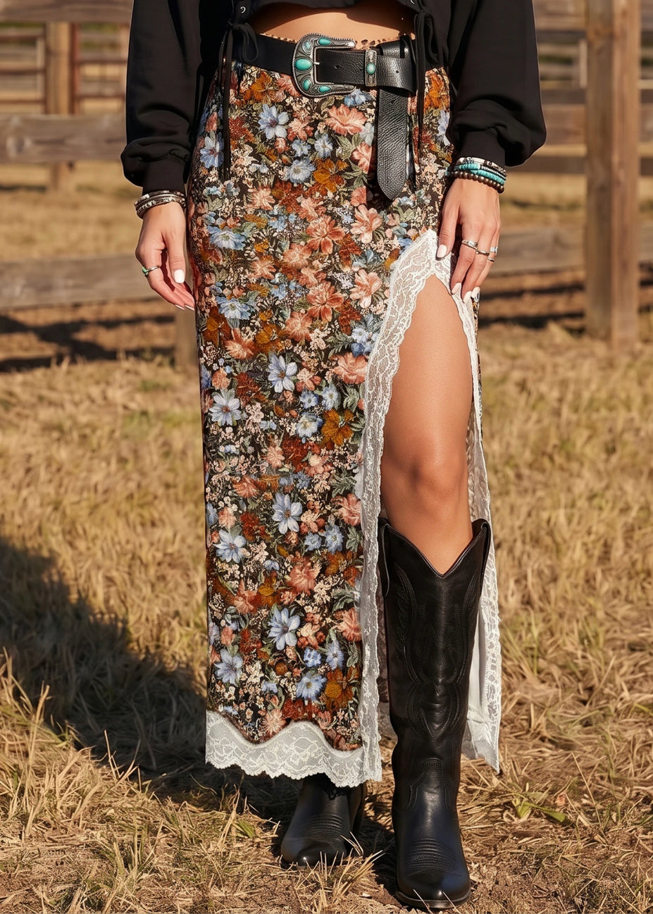 Western Wildflower Maxi Skirt