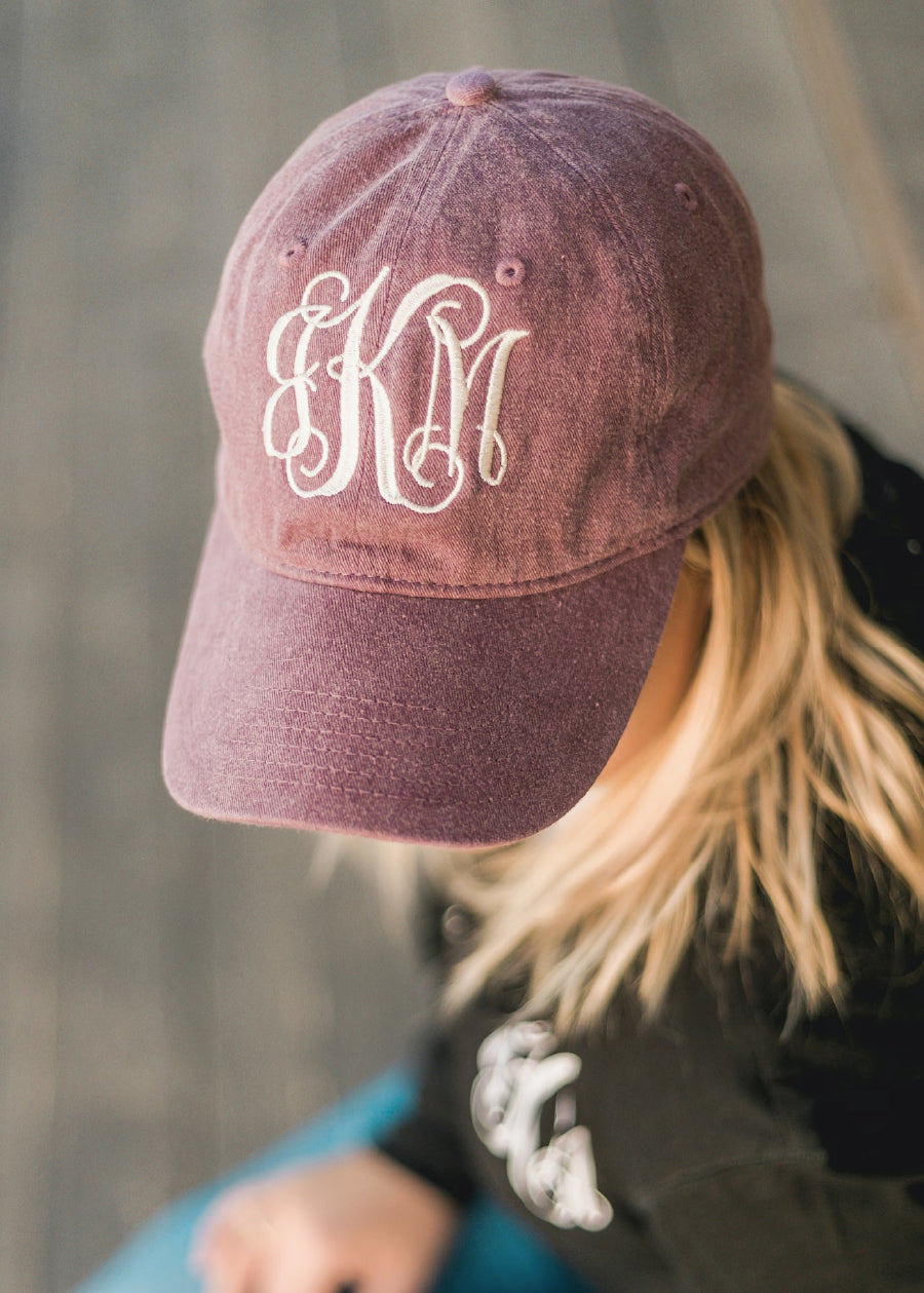 Vine Monogram Embroidered Hat