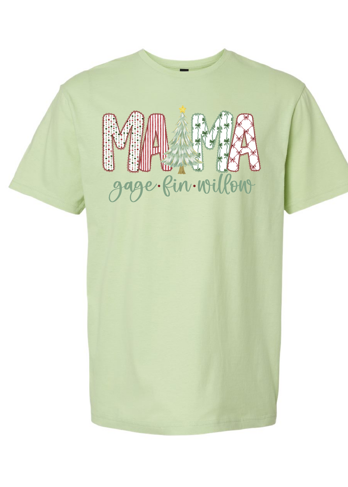 Christmas Floral Alpha Personalized Graphic Tee