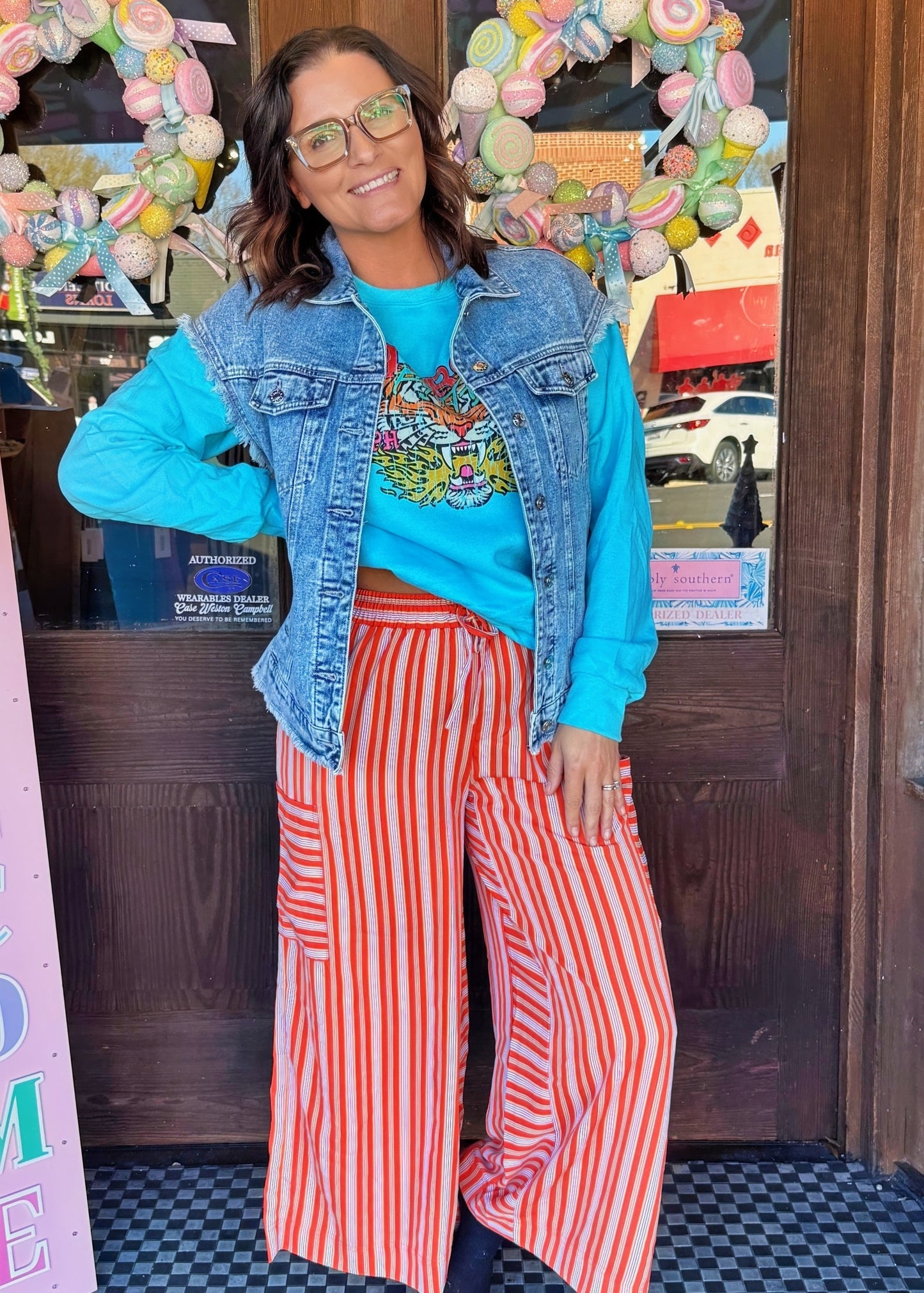 Boho Citrus Palazzo Cropped Pants