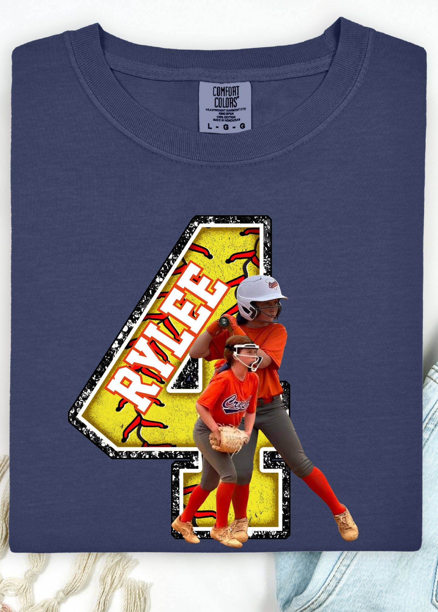 Softball Bootleg Comfort Color tee