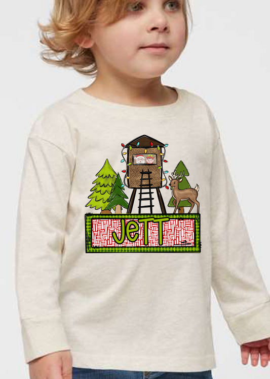 Boy Christmas Stand Long Sleeve Tee