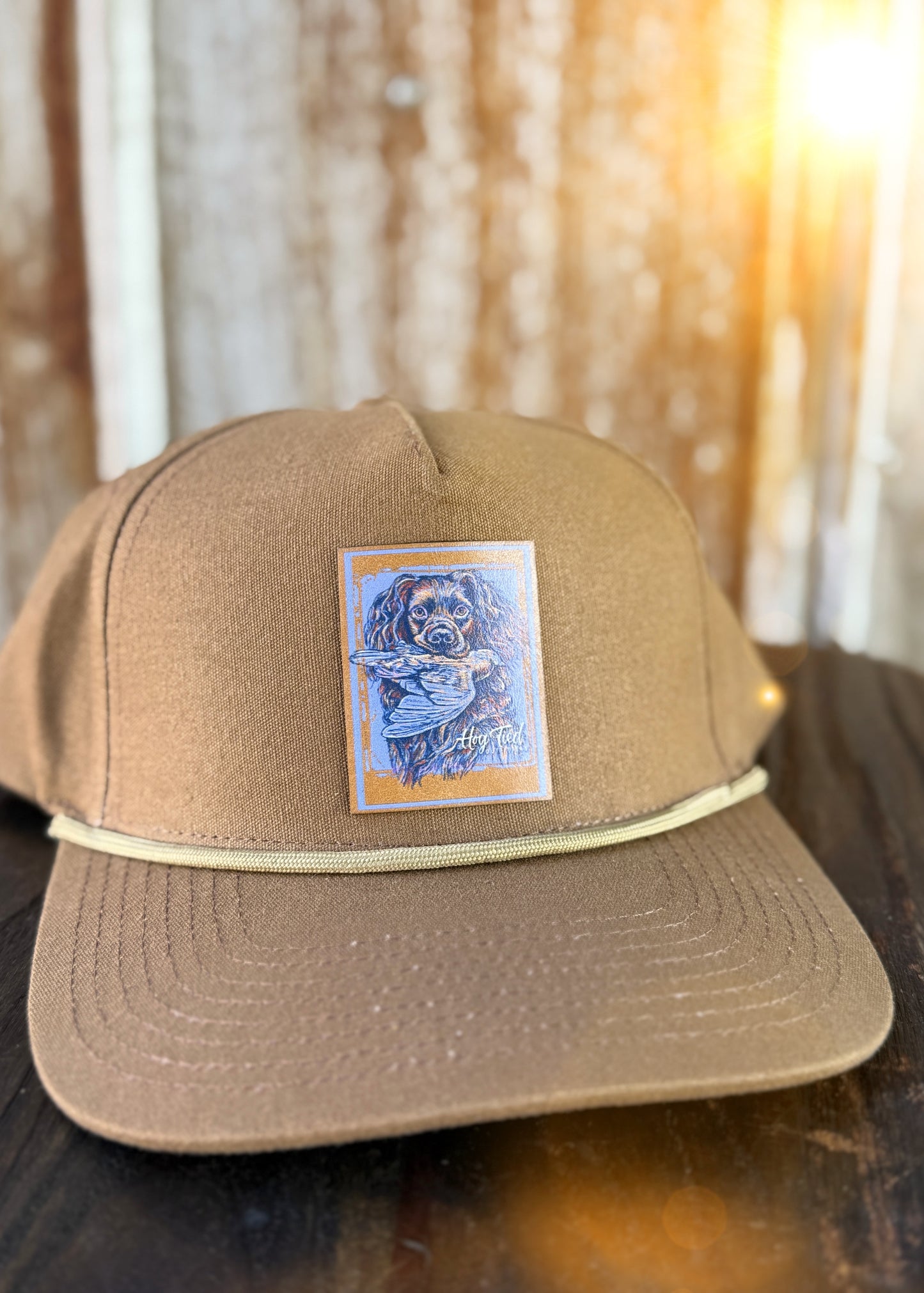 Hog Tied Colorful Spaniel Ribbit Rope Hat