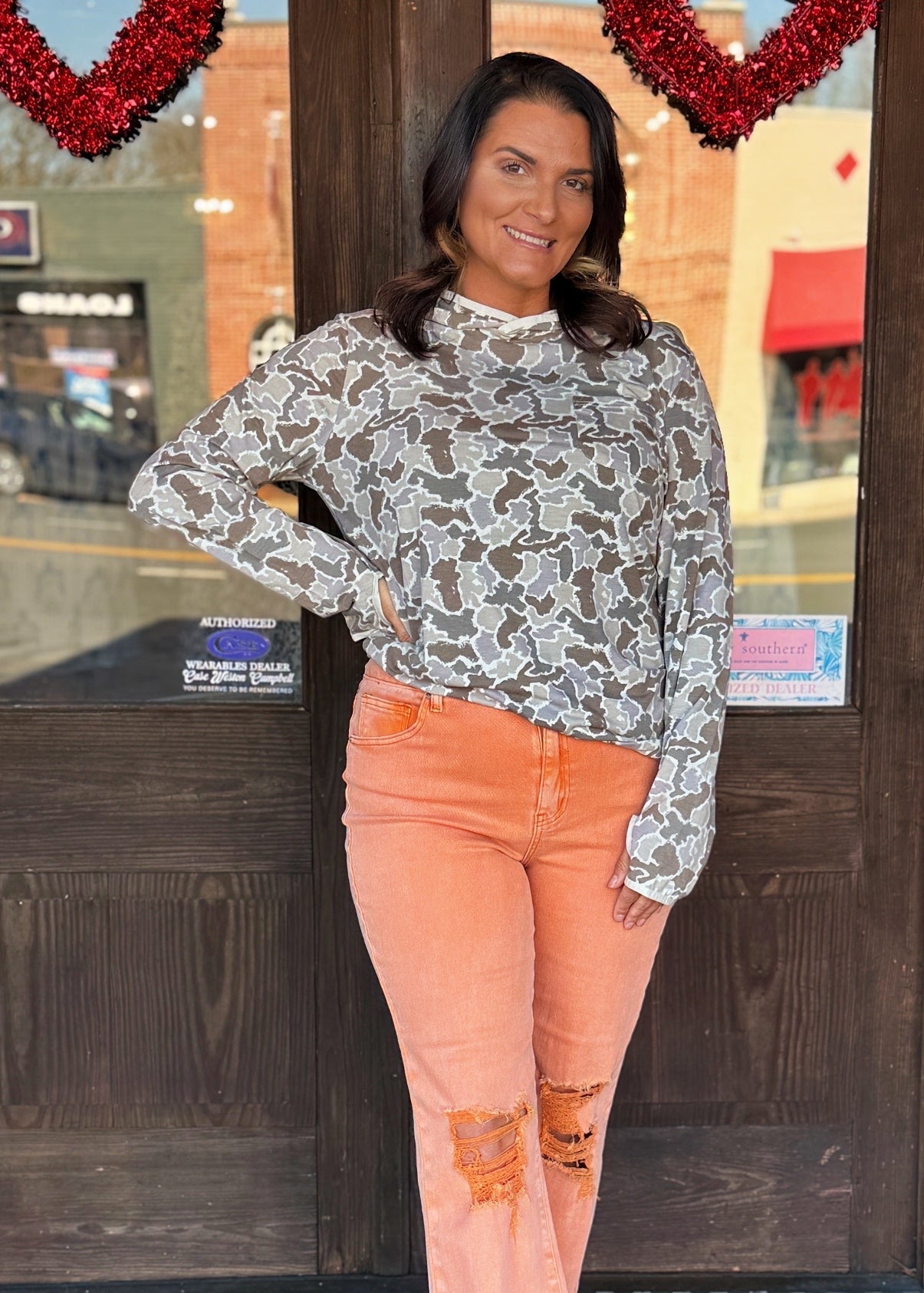 SS Camo Hooded Long Sleeve Tee