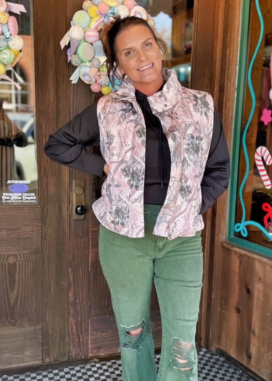 Backwoods Babe Camo Puffer Vest