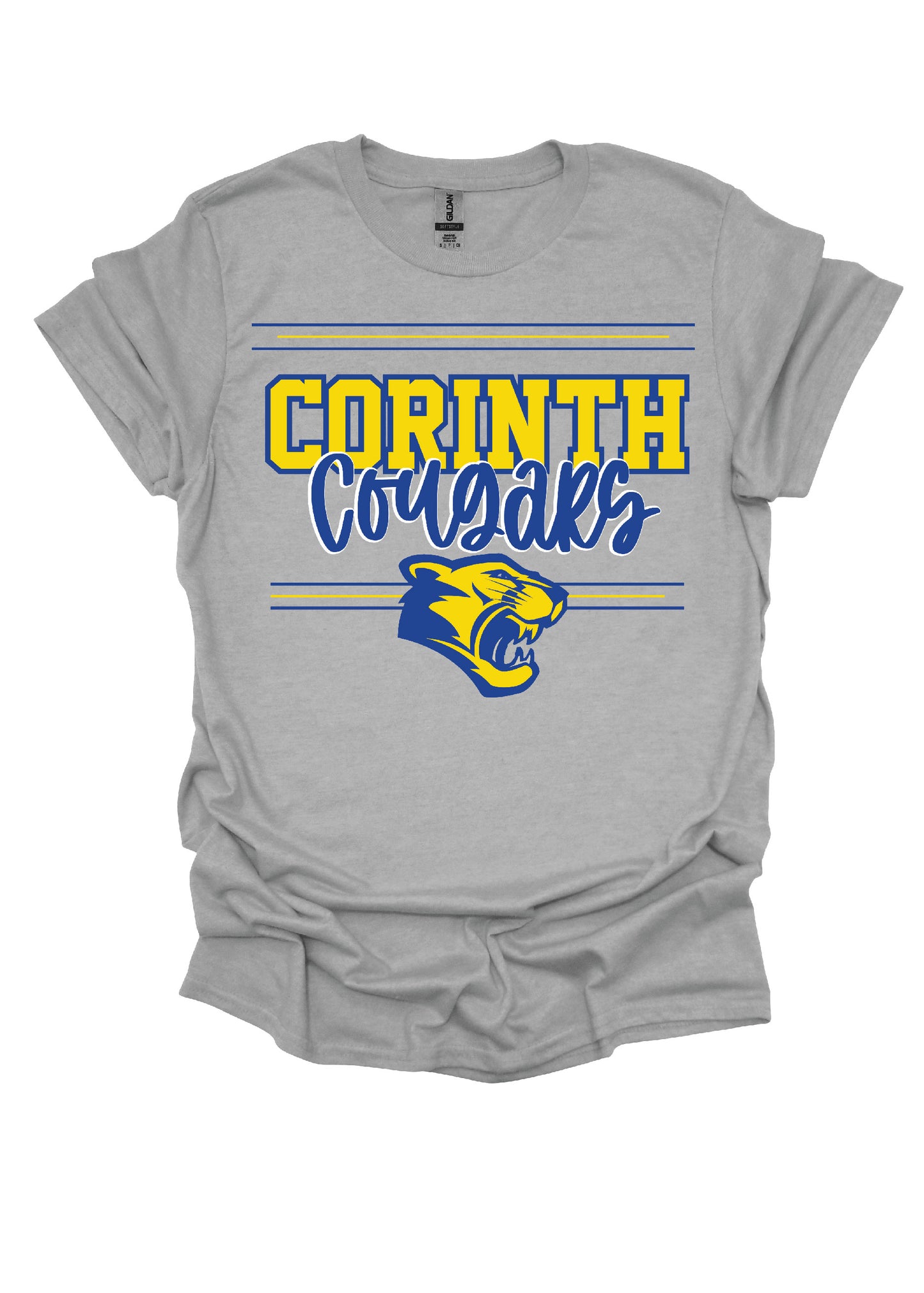 Corinth Cougars Lined Mascot Tee