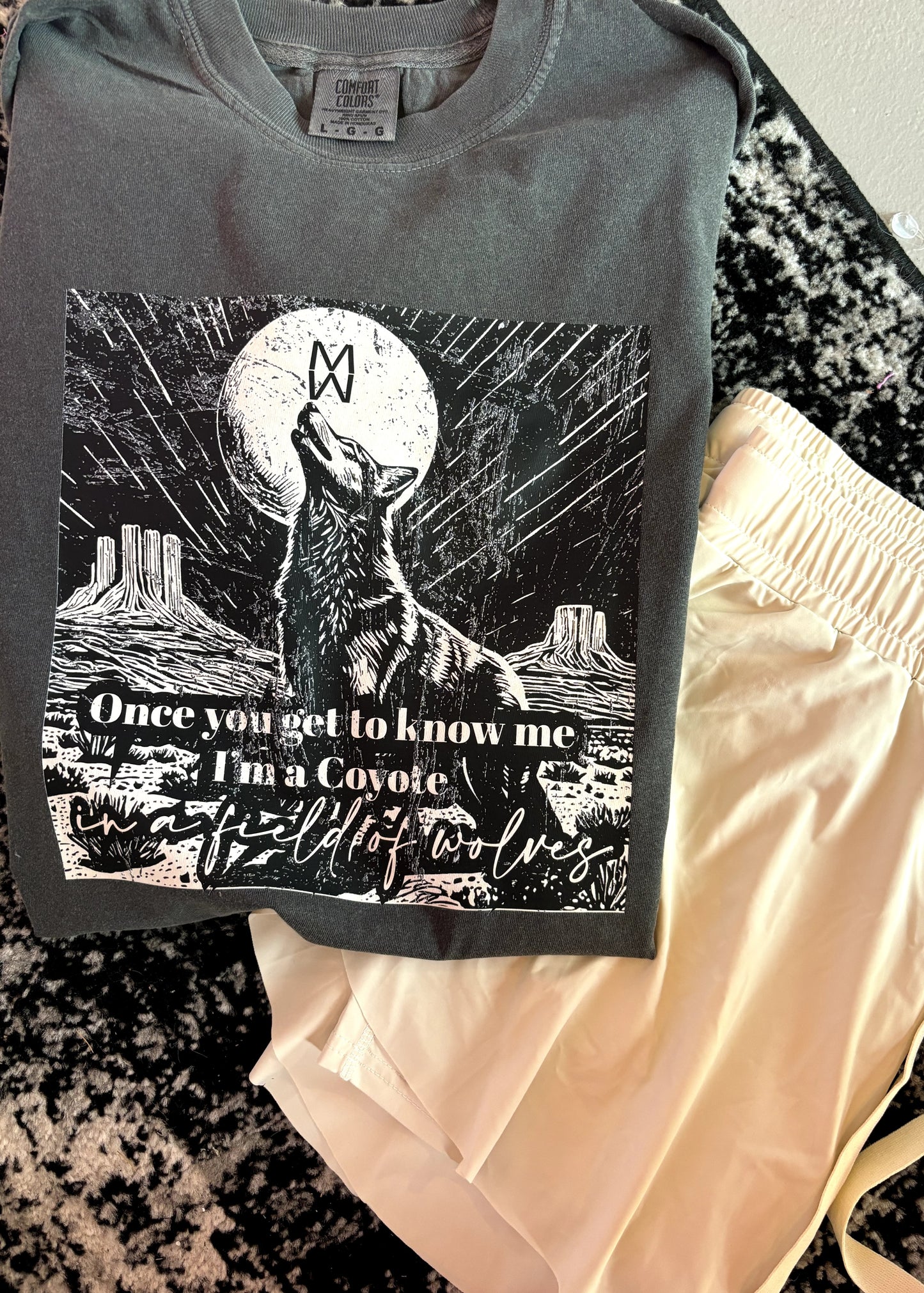 Coyote in a Field of Wolves Comfort Color Tee