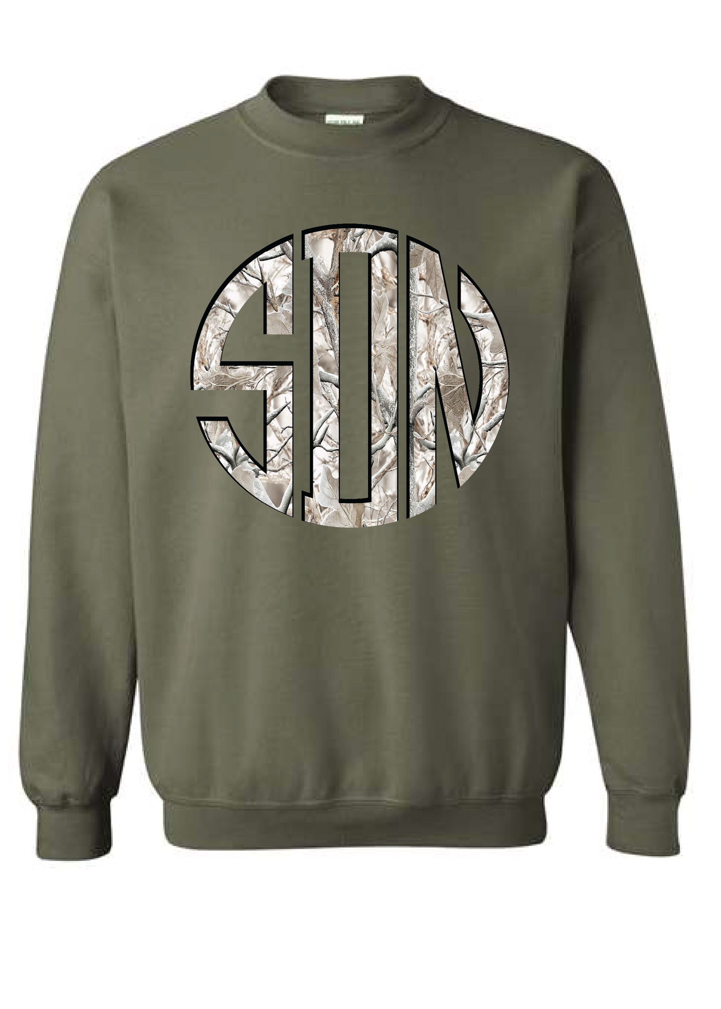 PERSONALIZED VARSITY WINTER CAMO SWEATSHIRT