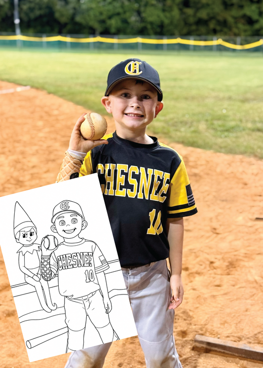 Personalized Elf on the Shelf Coloring Page