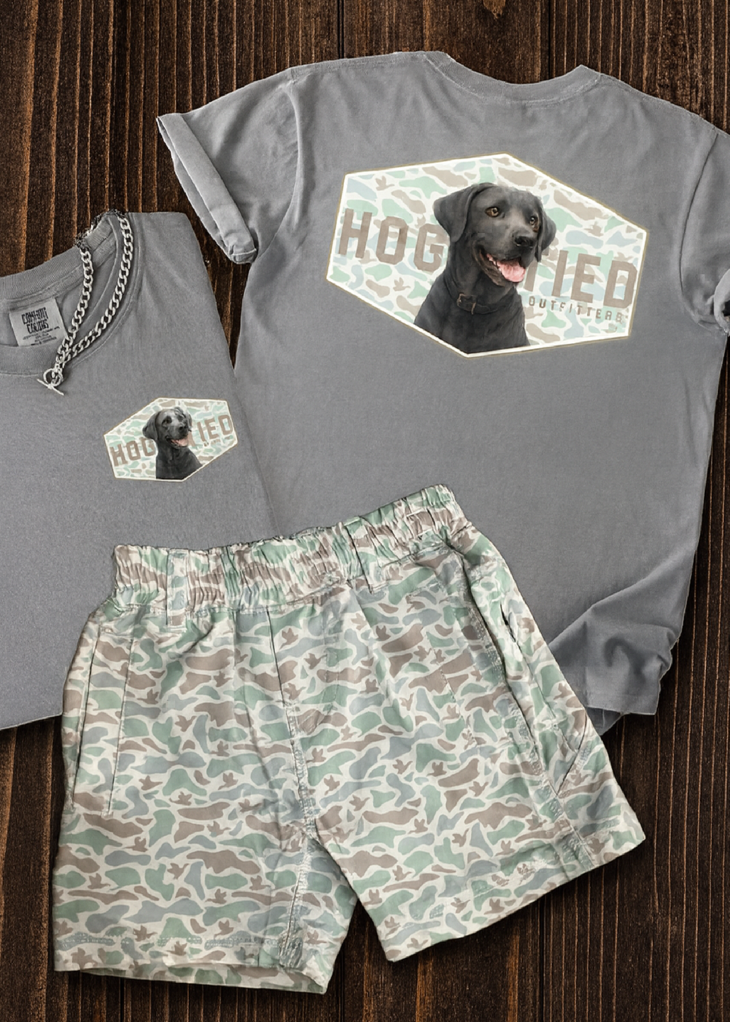 Hog Tied Marsh Camo Comfort Color Tee