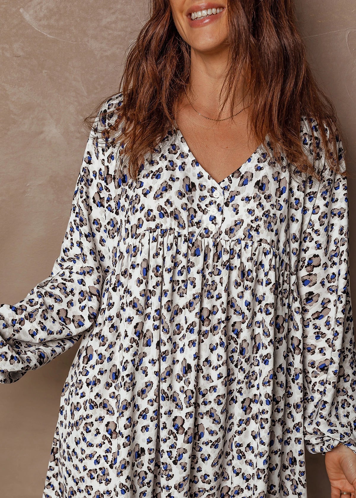 Confetti Leopard V-Neck Dress