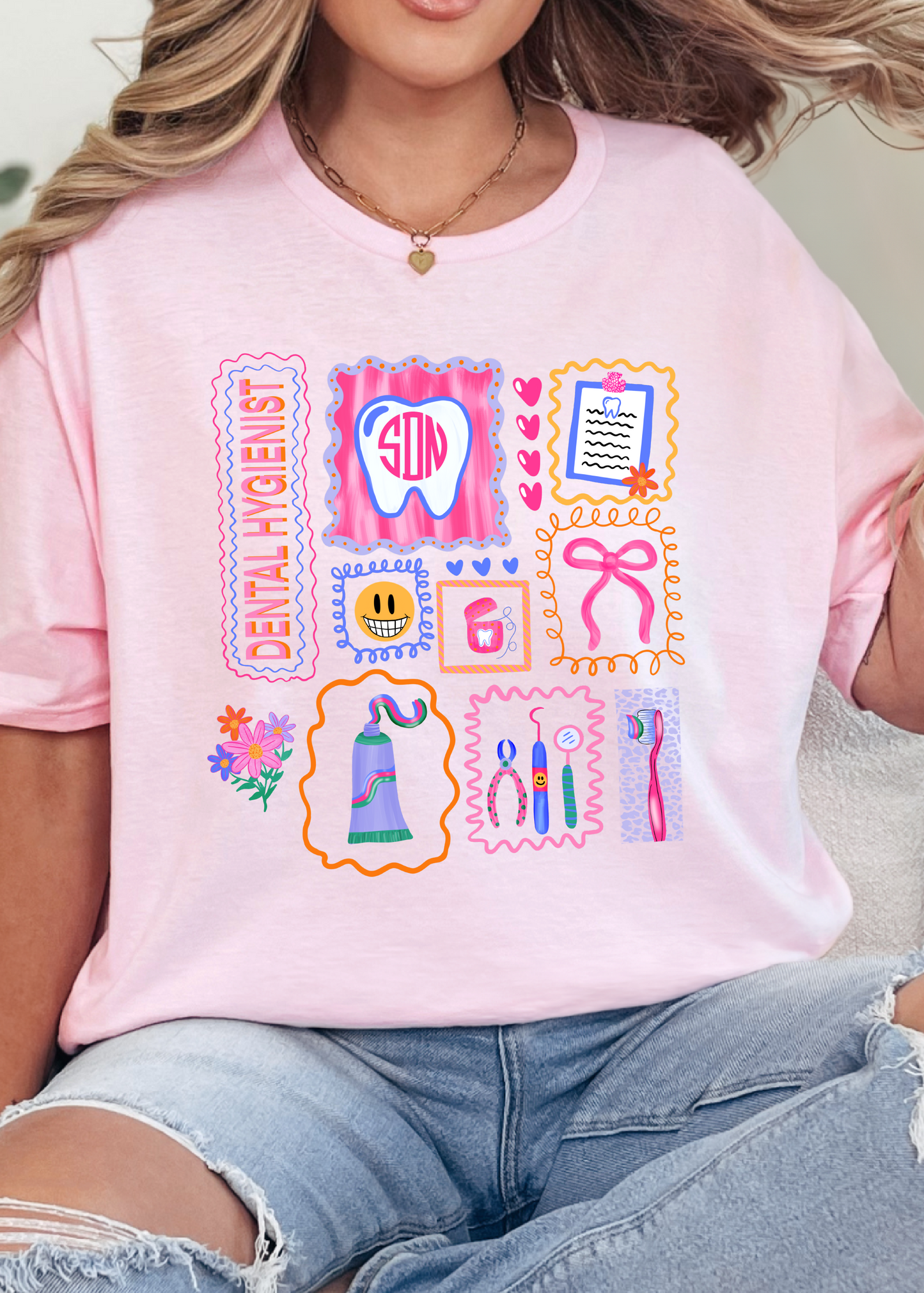 Colorful Doodle Dental Hygienist