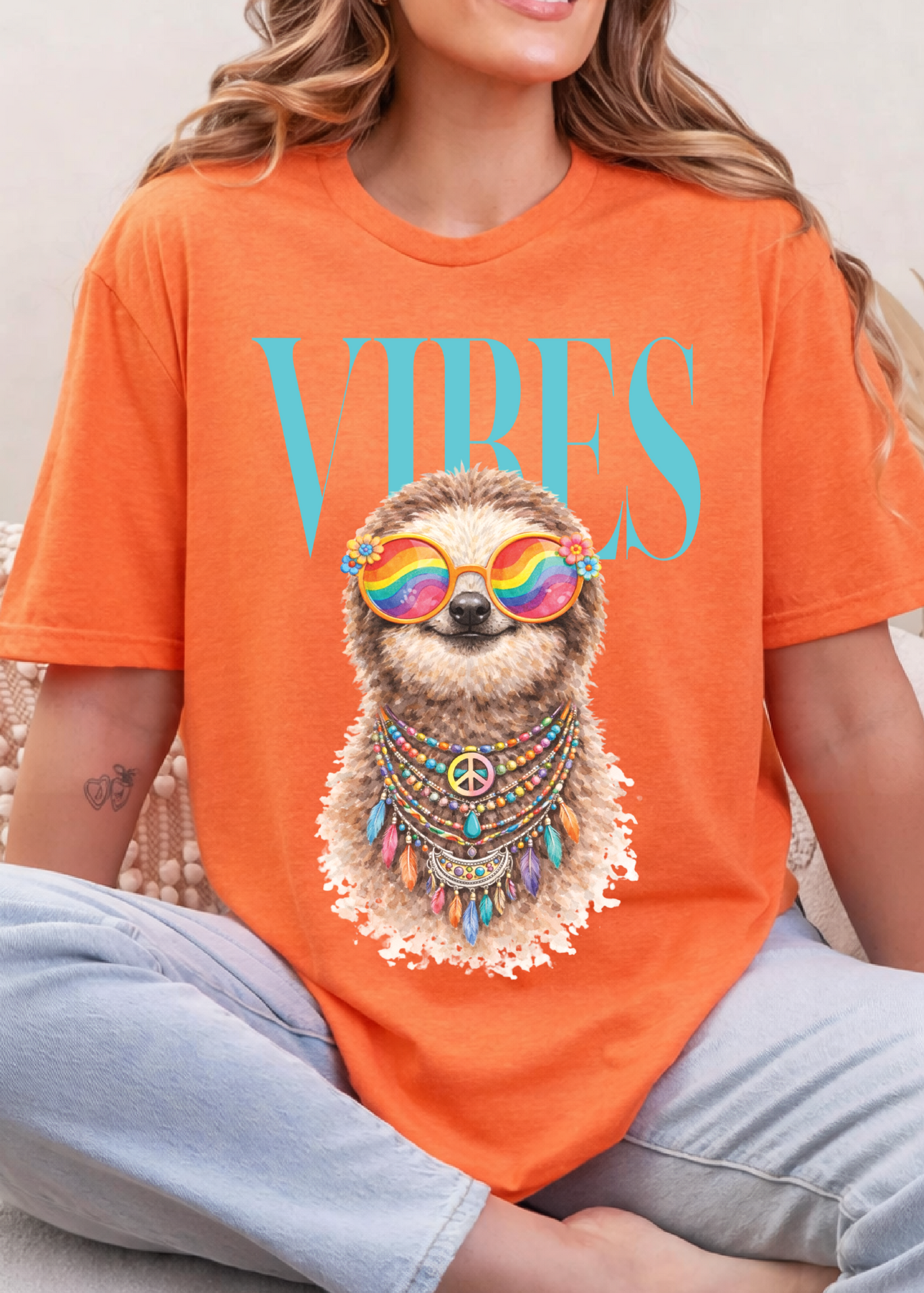 Vibes Sloth Oversized Tee
