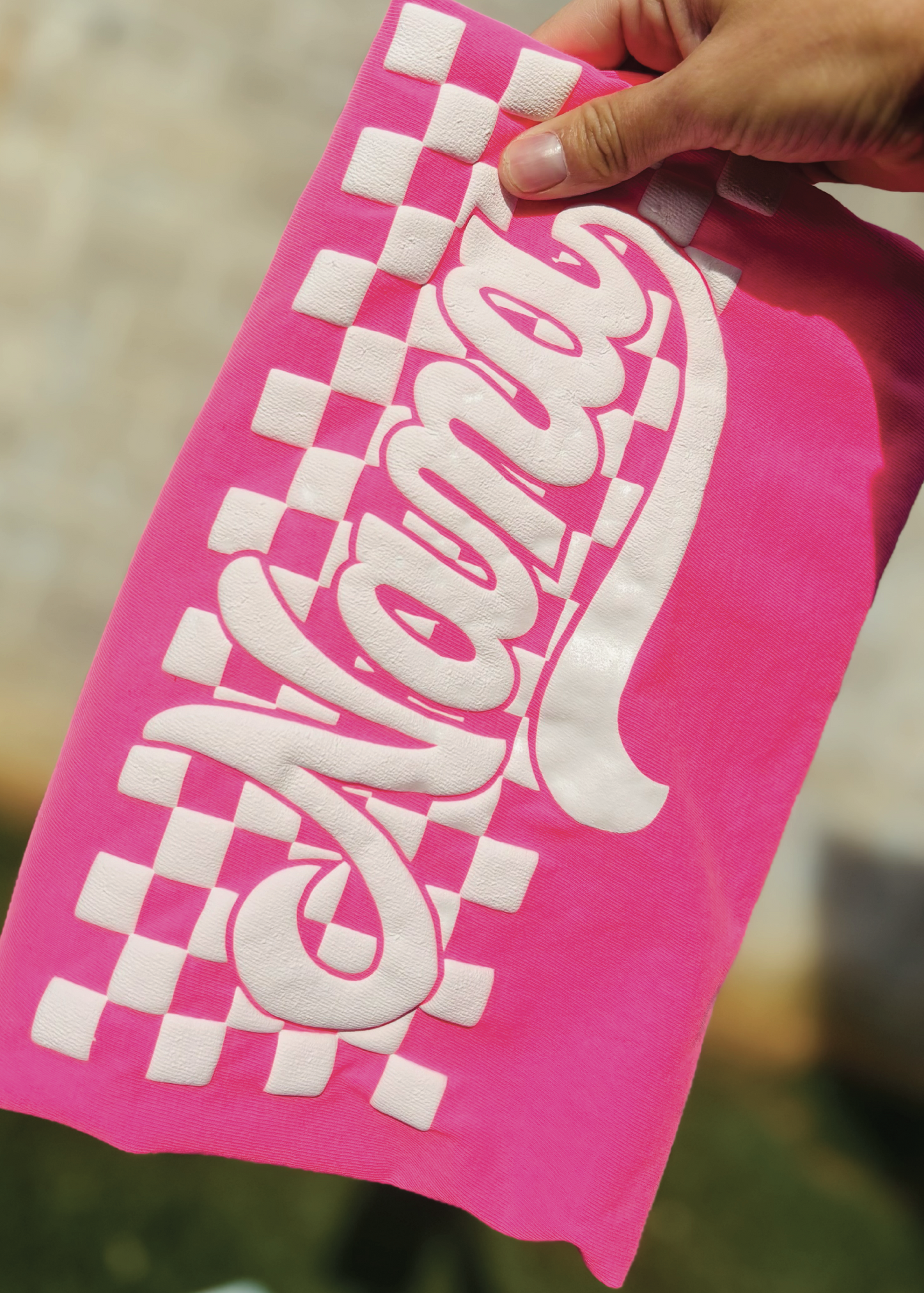 Comfort Color Checkered Name PUFF Tee