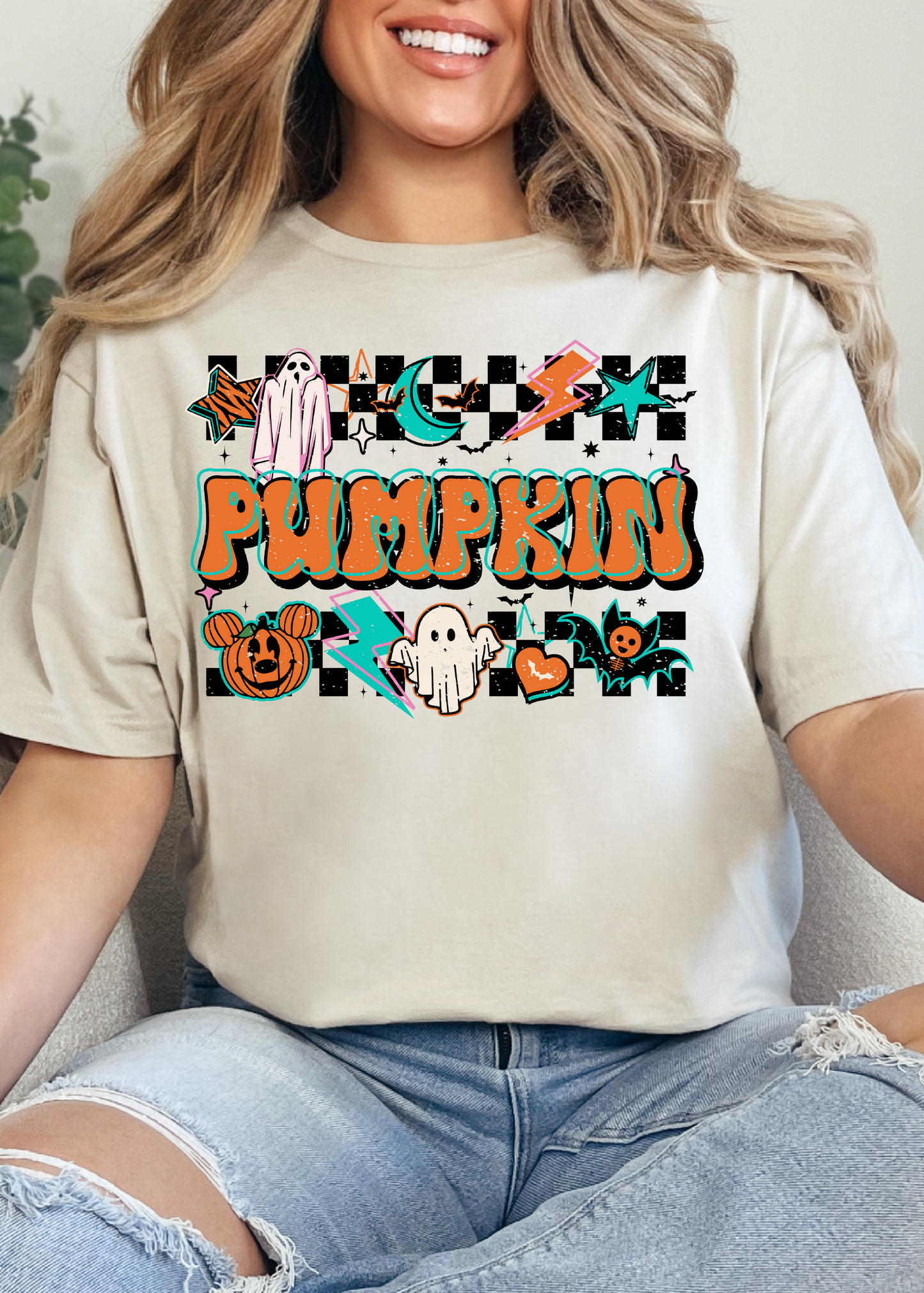 Turquoise Pumpkin Graphic Tee