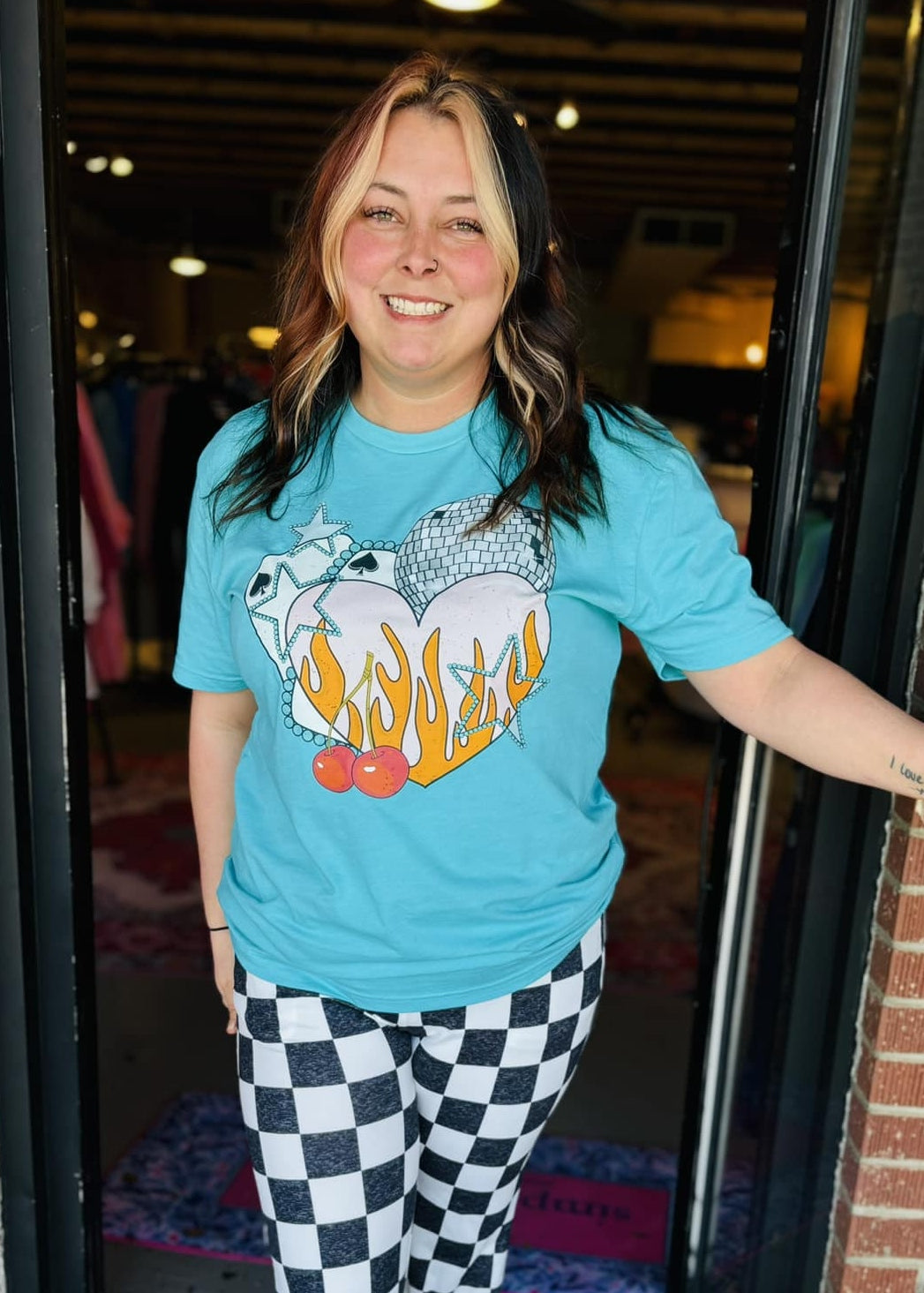 Flaming Western Heart Graphic Tee