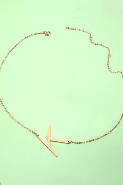 Sideways Initial Necklace