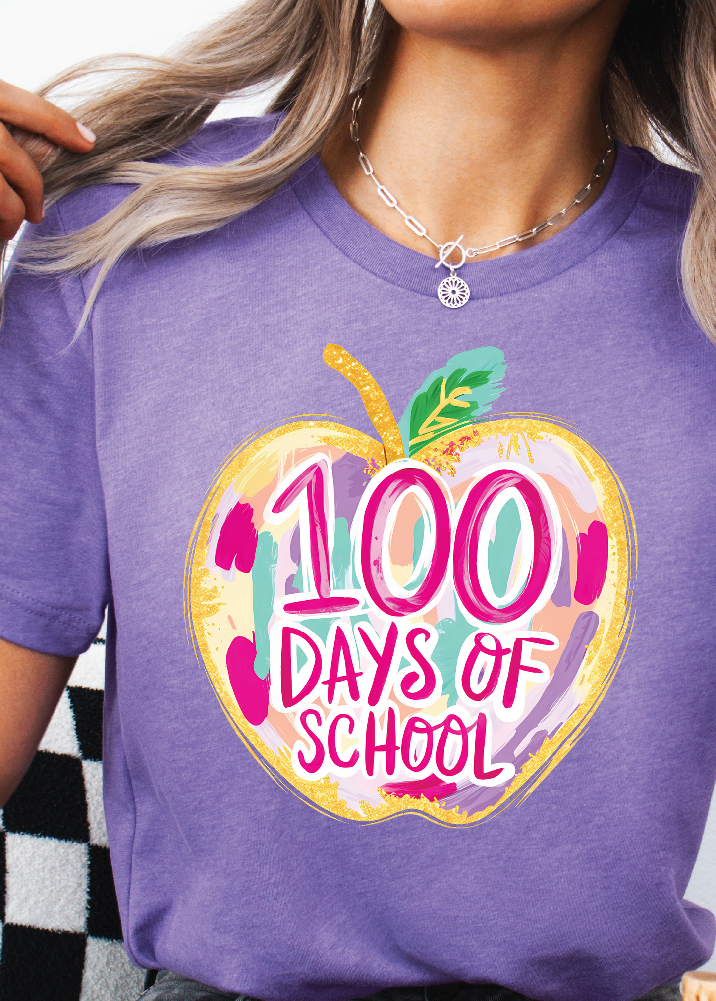 100 Days of School Apple Graphic Tee