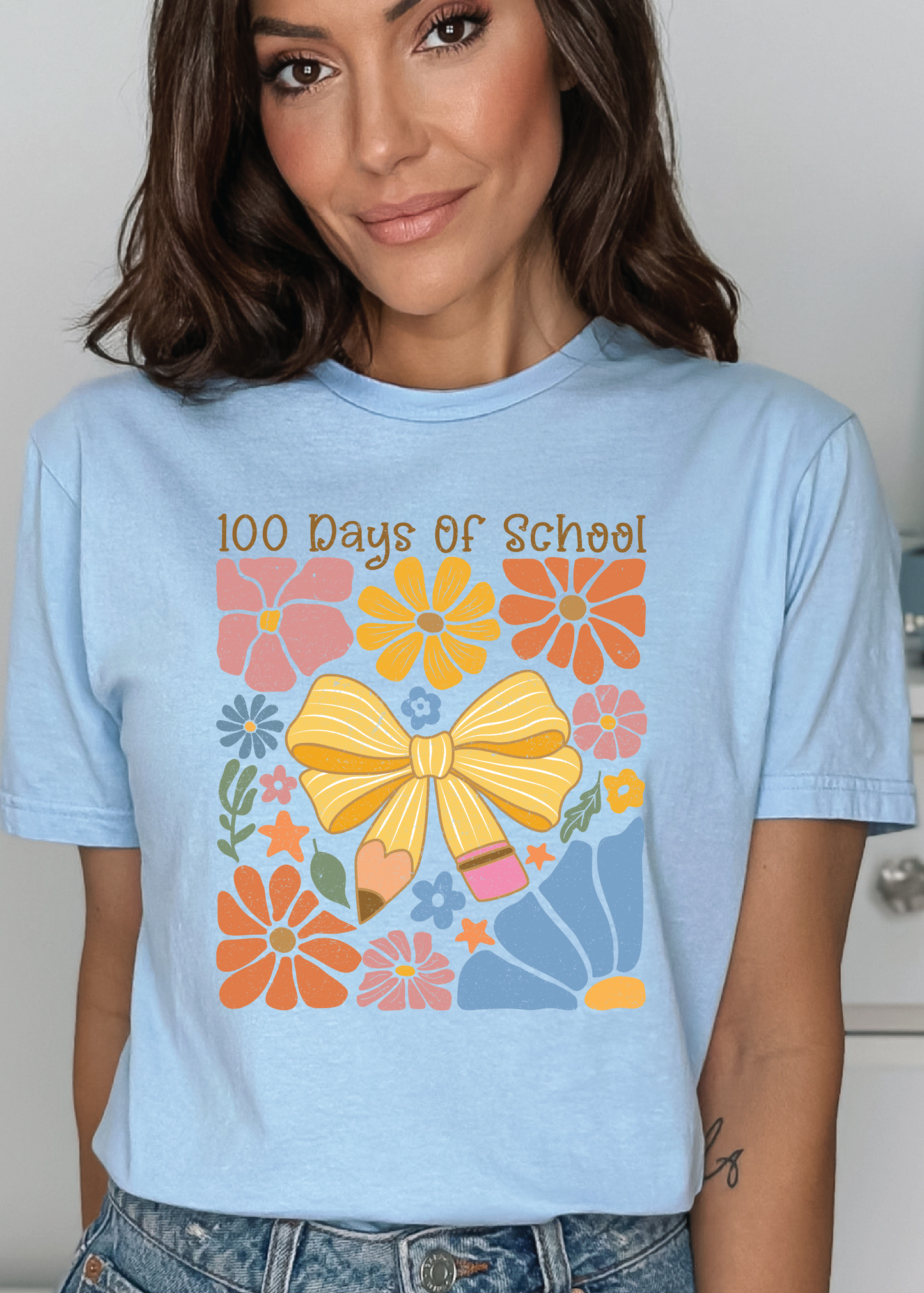 100 Days Abstract Floral Graphic Tee