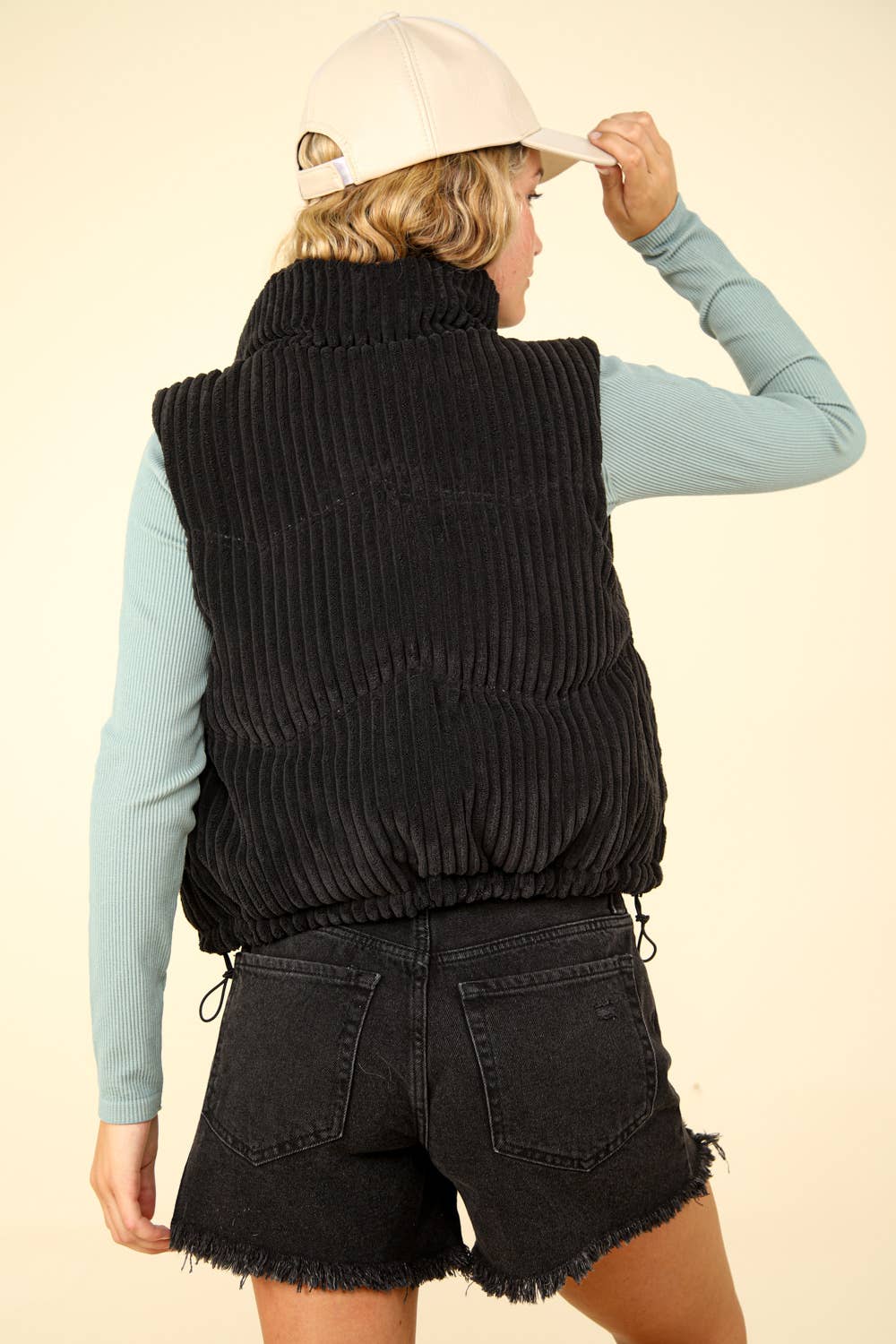 Zig-Zag Corduroy Puffer Vest