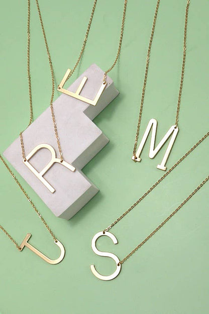 Sideways Initial Necklace
