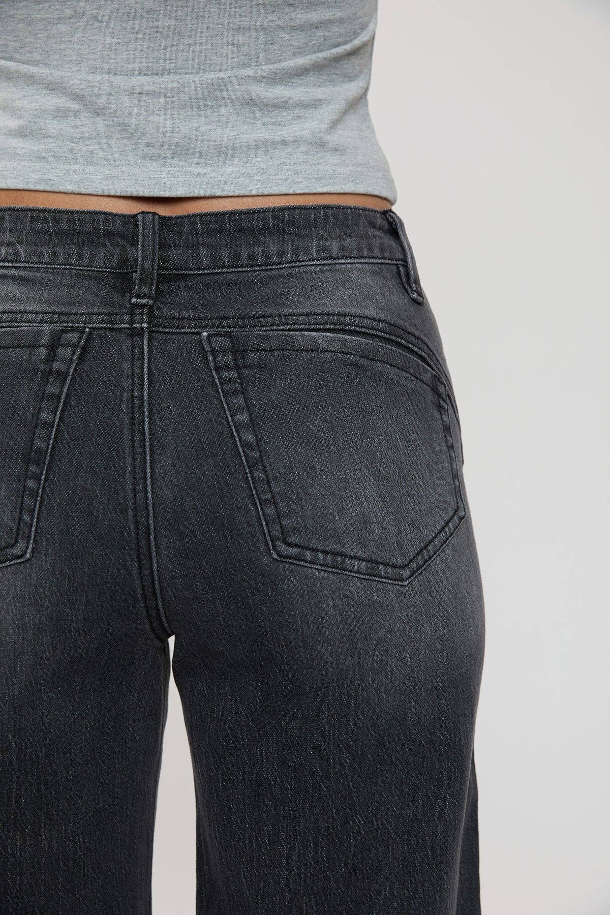 Luxe Bella Seam Detail Wide Leg Jeans-P073199