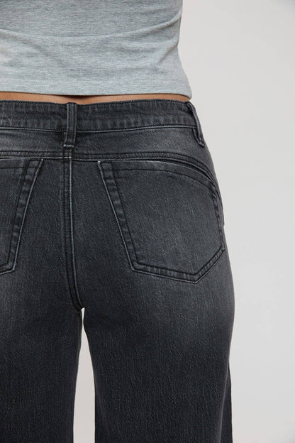 Luxe Bella Seam Detail Wide Leg Jeans-P073199