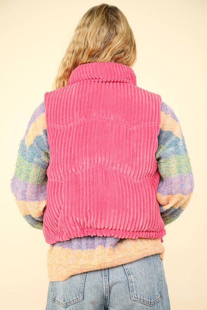 Zig-Zag Corduroy Puffer Vest