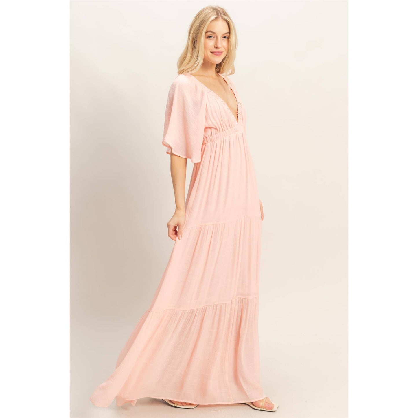 Flutter Sleeve Maxi Dress
