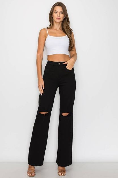 Midnight High-Waist Wide-Legged jeans