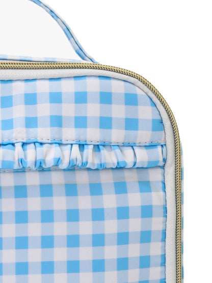 Light Blue Plaid Ruffle Baby Girls Lunch Boxes Bag