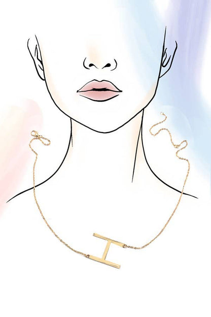 Sideways Initial Necklace