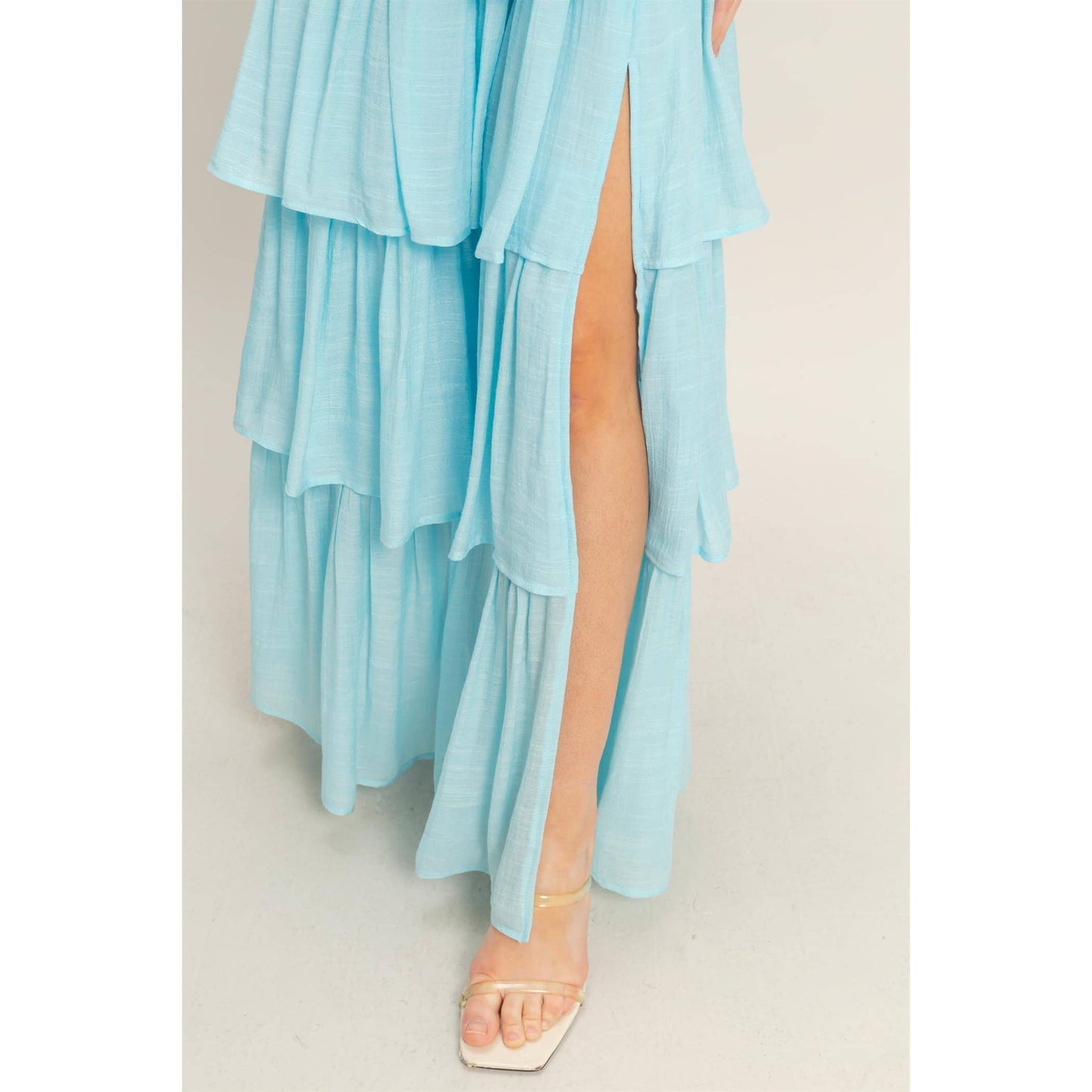 Tiered Strapless Ruffle Dress