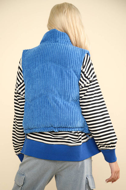 Zig-Zag Corduroy Puffer Vest