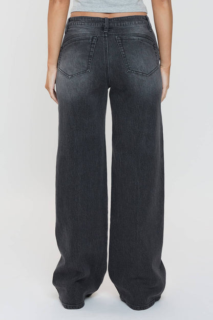 Luxe Bella Seam Detail Wide Leg Jeans-P073199