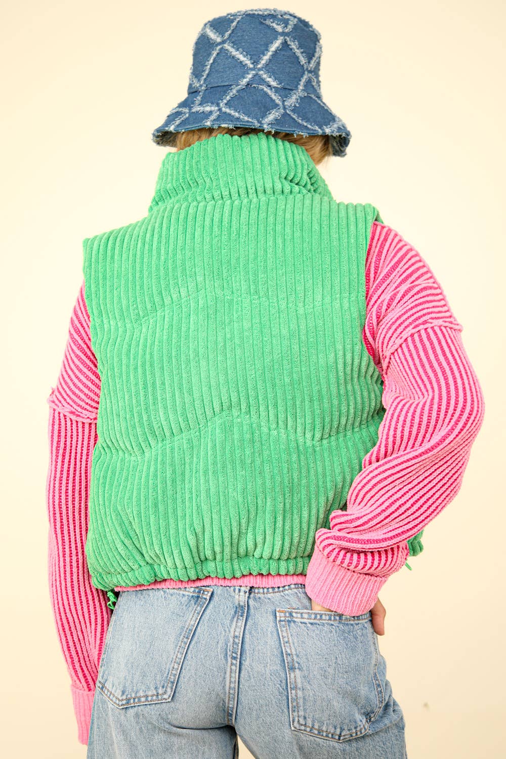 Zig-Zag Corduroy Puffer Vest