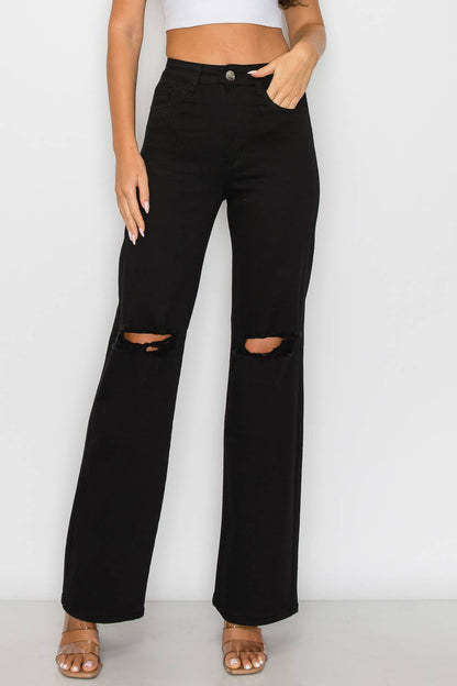 Midnight High-Waist Wide-Legged jeans