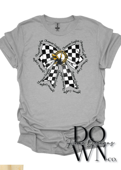 Checkered Coquette CMS Bow Tee