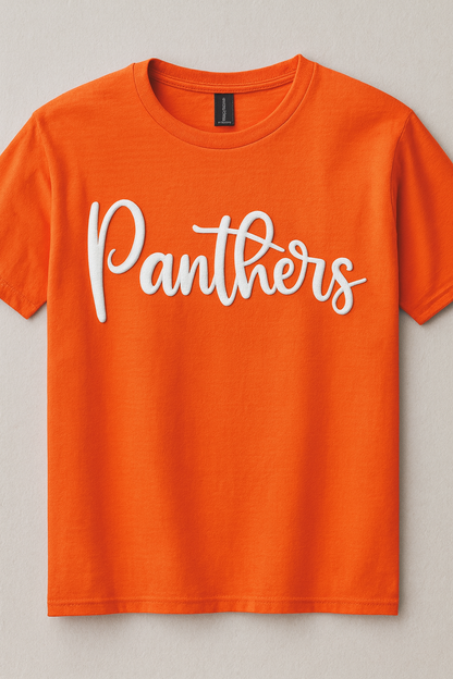 Panthers Script Puff Tee