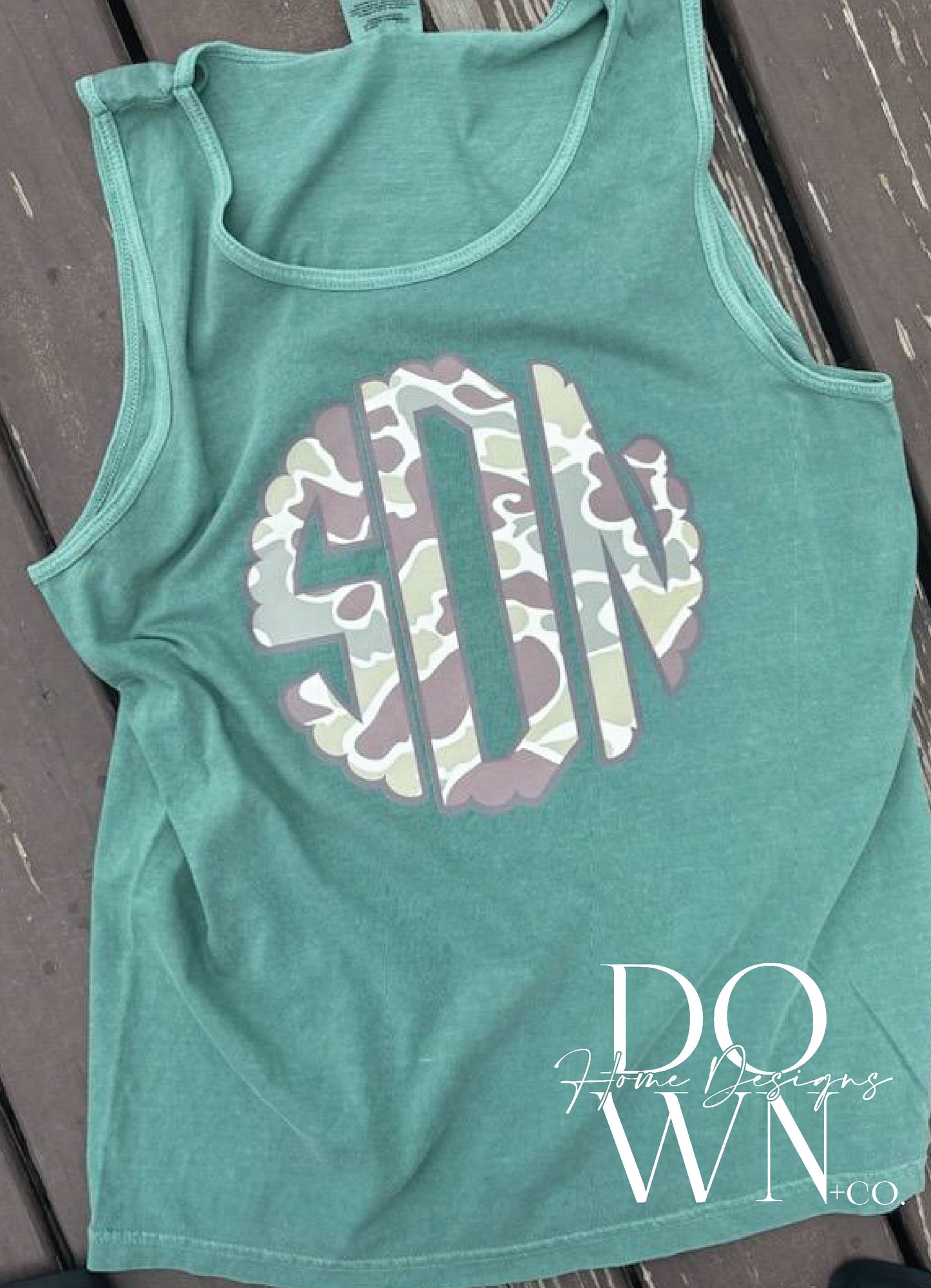 Duck Camo Scalloped Monogram Tank